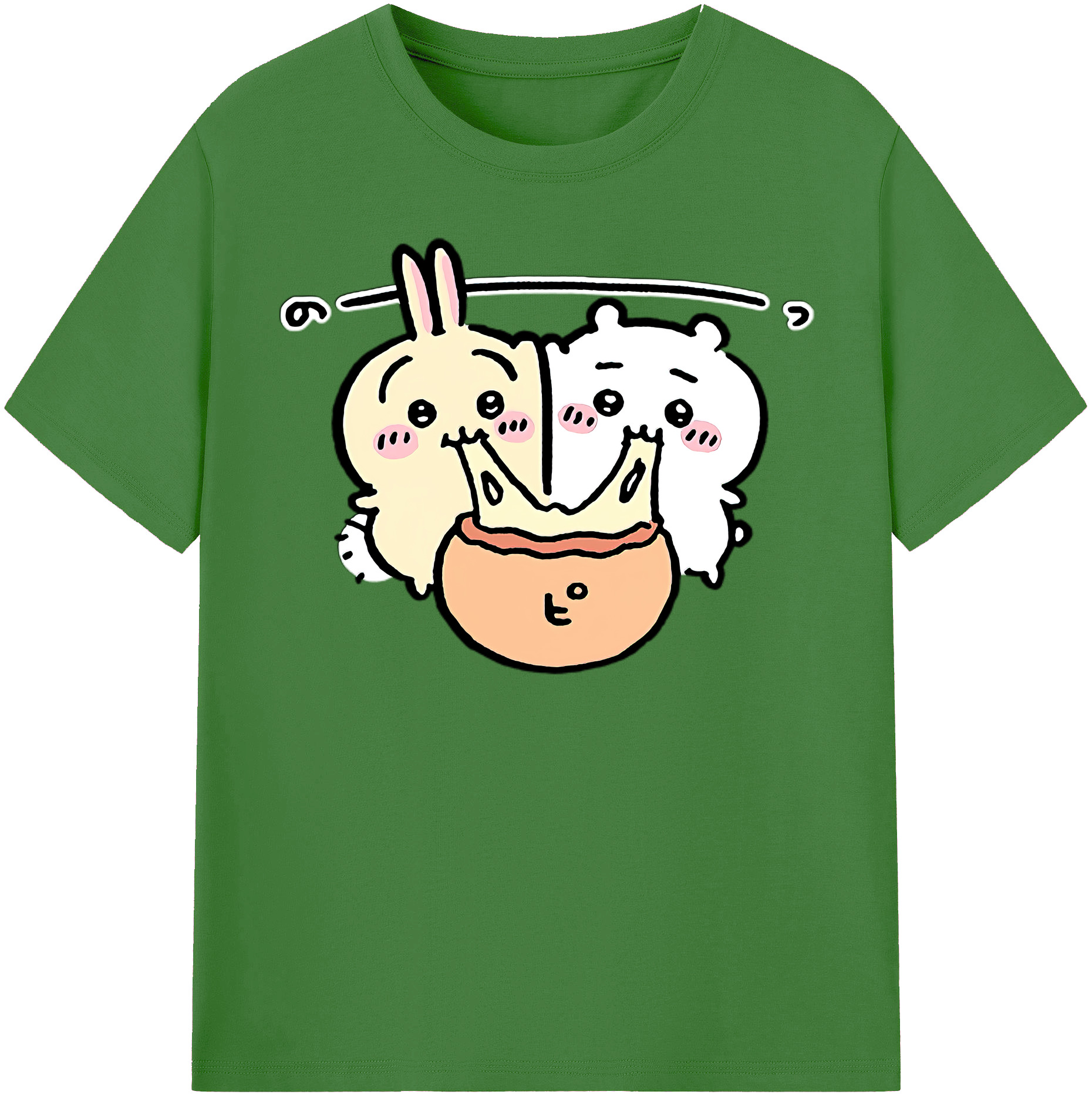 （画像用） ちいかわ うさぎ Chii-kawa usagi レディースカジュアルプリントTシャツ（綿100％）